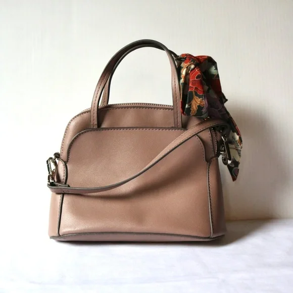 Steve Madden Steve Bcosta Handbag Crossbody Purse Floral Scarf Nude Neutral - Picture 2 of 8